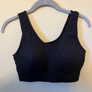 Aerie Black Ribbed Sports Bra